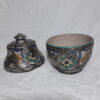 Old Moroccan ceramic urn with lid from Fez.