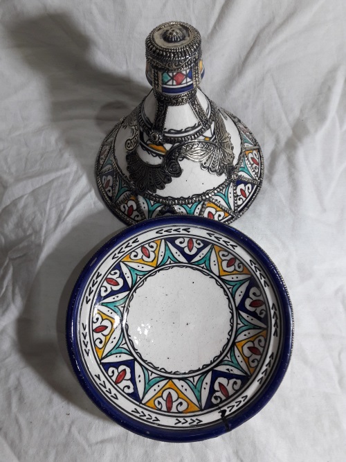 Unique Moroccan Tagine Serving Ceramic Plate Dish