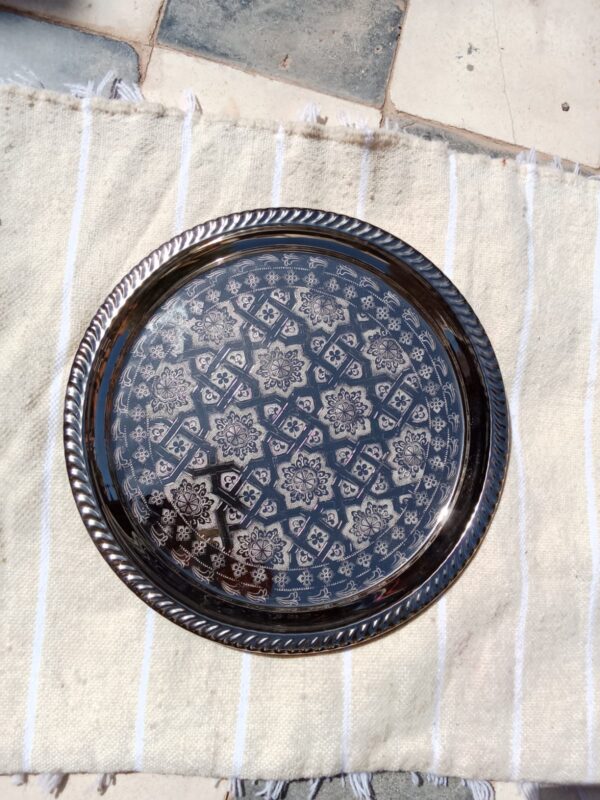Engraved Moroccan serving tray