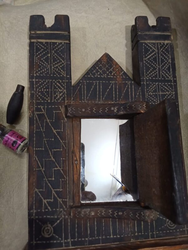 Vintage Moroccan Mirror-Wooden Mirror-